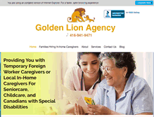 Tablet Screenshot of goldenlionagency.com